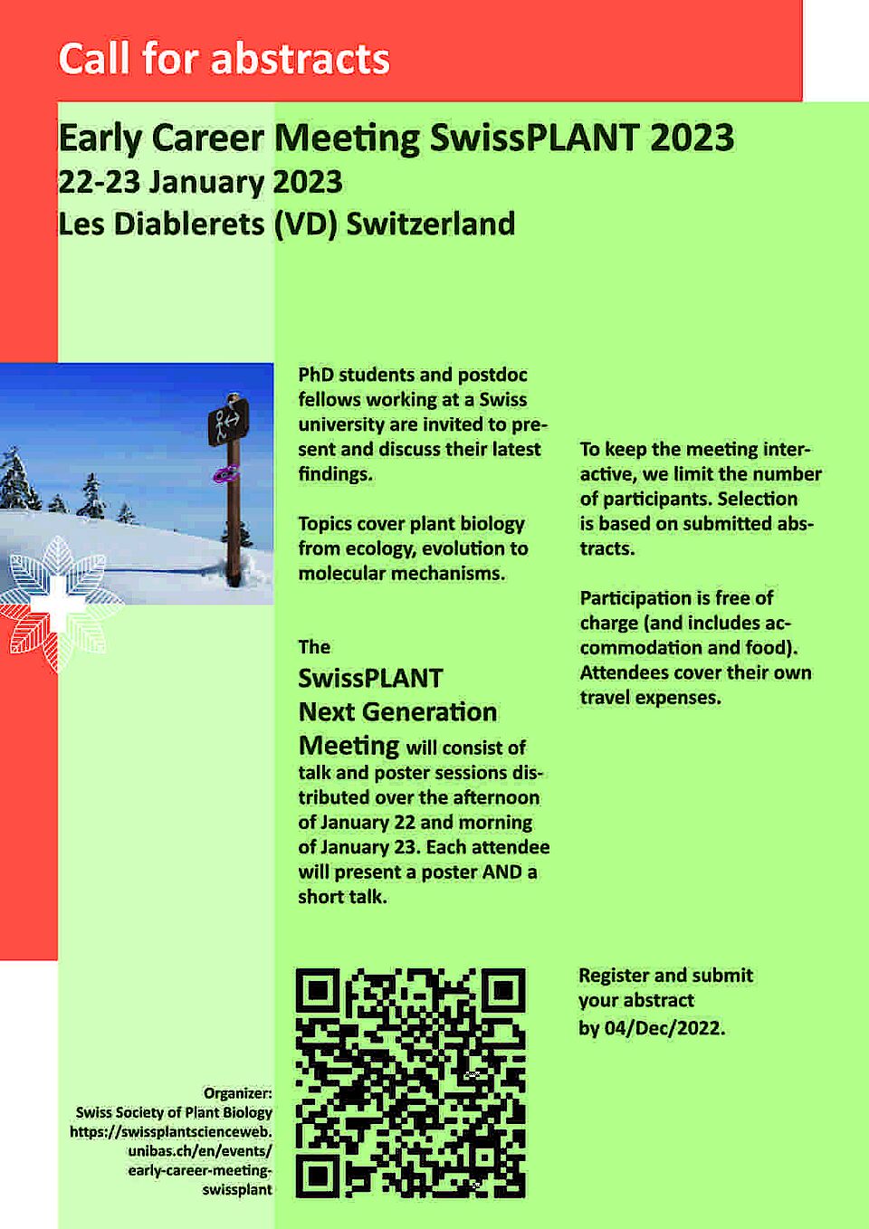Call poster Early Career Meeting SwissPLANT 2023